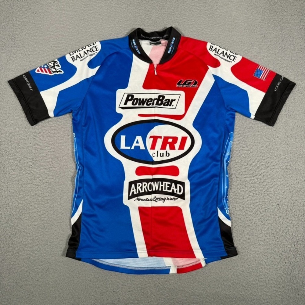 Louis Garneau Cycling Jersey Mens Large Full Zip Performance Racing Bike Stretch
